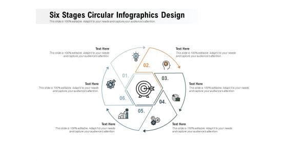 Six Stages Circular Infographics Design Ppt PowerPoint Presentation Outline Graphics Pictures