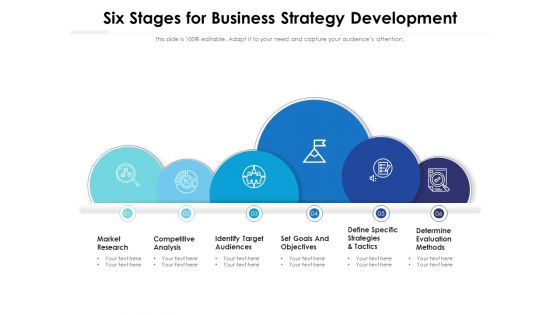 Six Stages For Business Strategy Development Ppt PowerPoint Presentation File Layout Ideas PDF