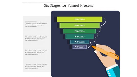 Six Stages For Funnel Process Ppt PowerPoint Presentation File Format Ideas PDF