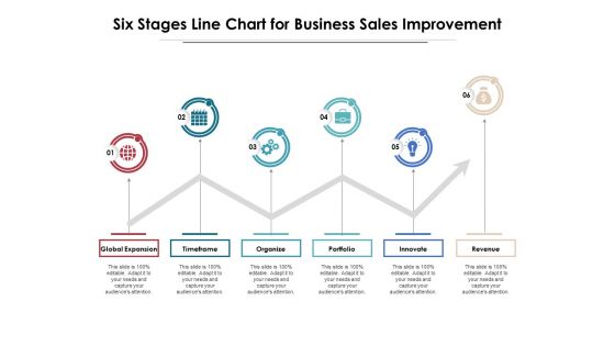 Six Stages Line Chart For Business Sales Improvement Ppt PowerPoint Presentation Inspiration Outline PDF