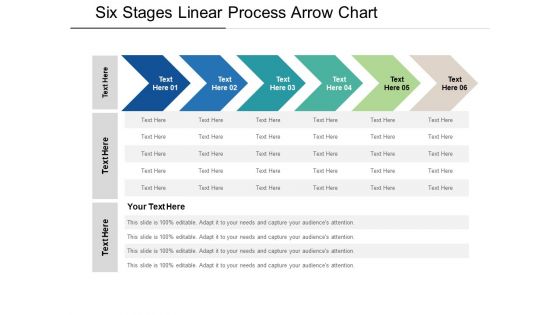 Six Stages Linear Process Arrow Chart Ppt PowerPoint Presentation File Icon PDF
