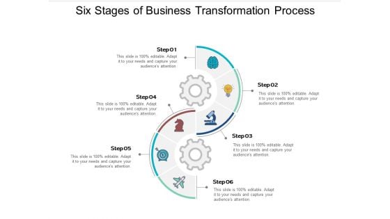 Six Stages Of Business Transformation Process Ppt PowerPoint Presentation Infographics Model