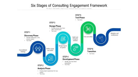 Six Stages Of Consulting Engagement Framework Ppt PowerPoint Presentation Slides Aids PDF