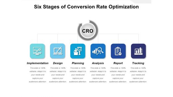 Six Stages Of Conversion Rate Optimization Ppt PowerPoint Presentation Professional Information PDF
