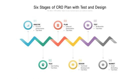 Six Stages Of Cro Plan With Test And Design Ppt PowerPoint Presentation Infographic Template Gallery PDF