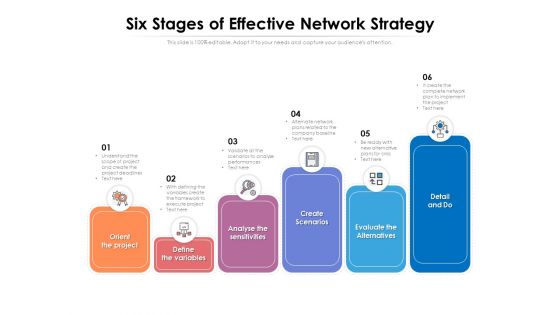 Six Stages Of Effective Network Strategy Ppt PowerPoint Presentation File Inspiration PDF