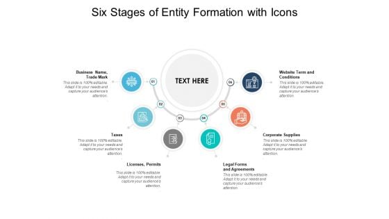 Six Stages Of Entity Formation With Icons Ppt PowerPoint Presentation Model Designs