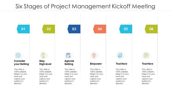 Six Stages Of Project Management Kickoff Meeting Ppt PowerPoint Presentation File Background Images PDF