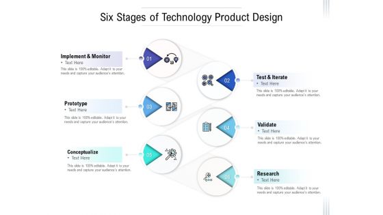 Six Stages Of Technology Product Design Ppt PowerPoint Presentation Outline Styles PDF