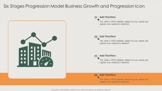 Six Stages Progression Model Business Growth And Progression Icon Themes PDF