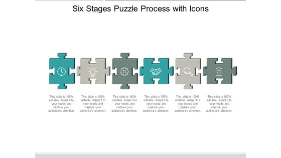 Six Stages Puzzle Process With Icons Ppt Powerpoint Presentation Infographic Template Outfit