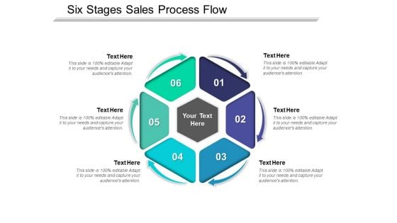 Six Stages Sales Process Flow Ppt PowerPoint Presentation Visual Aids Portfolio