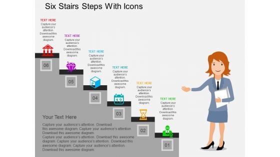 Six Stairs Steps With Icons Powerpoint Templates