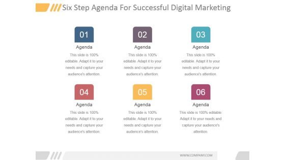 Six Step Agenda For Successful Digital Marketing Ppt PowerPoint Presentation Icon