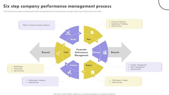 Six Step Company Performance Management Process Template PDF