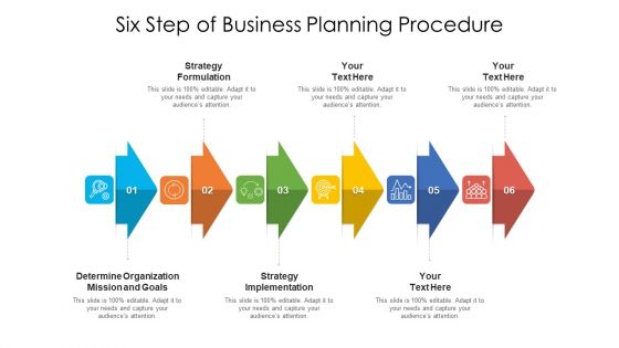 Six Step Of Business Planning Procedure Ppt PowerPoint Presentation Gallery Picture PDF