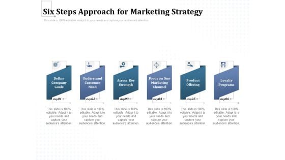 Six Steps Approach For Marketing Strategy Ppt PowerPoint Presentation Model Files