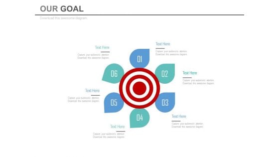 Six Steps Around Target Board Powerpoint Slides