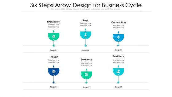 Six Steps Arrow Design For Business Cycle Ppt PowerPoint Presentation File Pictures PDF