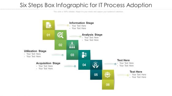 Six Steps Box Infographic For IT Process Adoption Ppt PowerPoint Presentation Gallery Files PDF