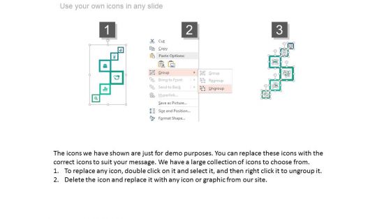 Six Steps Business Chart With Icons Powerpoint Template