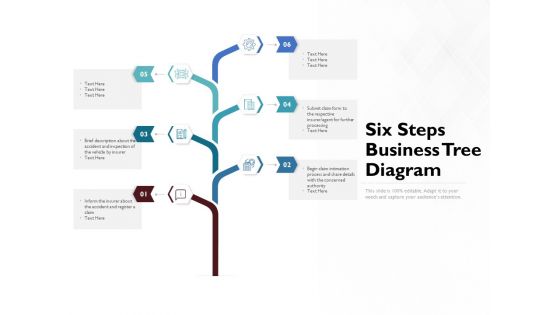 Six Steps Business Tree Diagram Ppt PowerPoint Presentation Ideas Background Designs