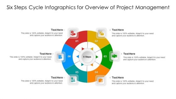 Six Steps Cycle Infographics For Overview Of Project Management Ppt PowerPoint Presentation Gallery Master Slide PDF