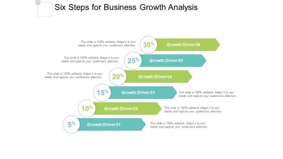 Six Steps For Business Growth Analysis Ppt Powerpoint Presentation Model Deck