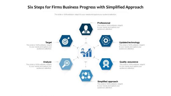 Six Steps For Firms Business Progress With Simplified Approach Ppt PowerPoint Presentation Gallery Slideshow PDF