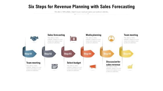 Six Steps For Revenue Planning With Sales Forecasting Ppt PowerPoint Presentation File Inspiration PDF