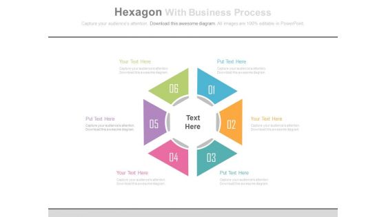 Six Steps Hexagon For Underlying Assumptions Powerpoint Template