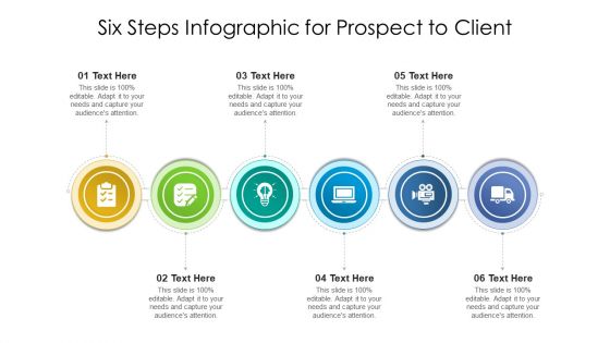 Six Steps Infographic For Prospect To Client Ppt Background Images PDF