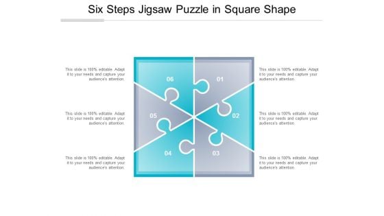 Six Steps Jigsaw Puzzle In Square Shape Ppt Powerpoint Presentation Infographic Template Example File