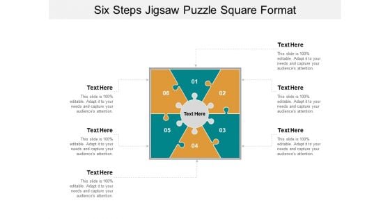 Six Steps Jigsaw Puzzle Square Format Ppt PowerPoint Presentation Outline Elements