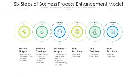 Six Steps Of Business Process Enhancement Model Ppt PowerPoint Presentation Icon Infographics PDF