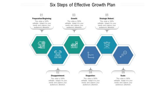 Six Steps Of Effective Growth Plan Ppt PowerPoint Presentation Ideas Slide PDF