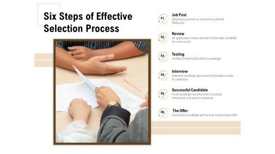 Six Steps Of Effective Selection Process Ppt PowerPoint Presentation Ideas Slide Download PDF