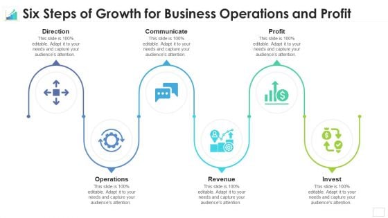 Six Steps Of Growth For Business Operations And Profit Infographics PDF