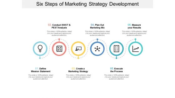 Six Steps Of Marketing Strategy Development Ppt PowerPoint Presentation Layouts File Formats