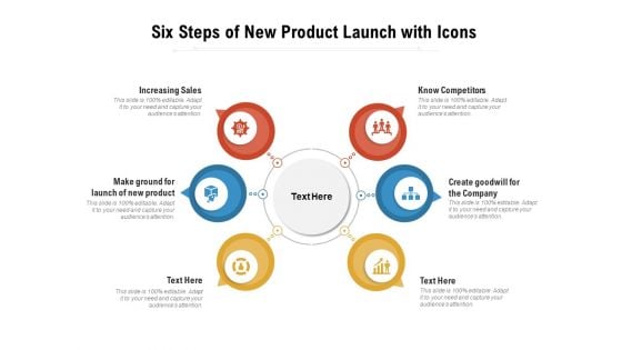 Six Steps Of New Product Launch With Icons Ppt Infographics Background Images PDF