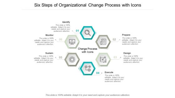 Six Steps Of Organizational Change Process With Icons Ppt PowerPoint Presentation Influencers