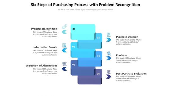 Six Steps Of Purchasing Process With Problem Recongnition Ppt PowerPoint Presentation File Introduction PDF