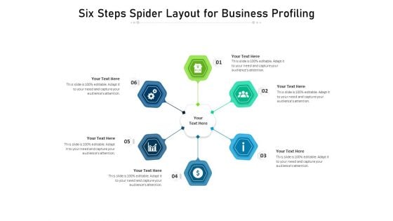 Six Steps Spider Layout For Business Profiling Ppt PowerPoint Presentation Icon Example File PDF