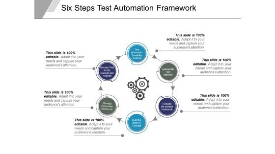 Six Steps Test Automation Framework Ppt PowerPoint Presentation Portfolio Grid