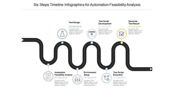 Six Steps Timeline Infographics For Automation Feasibility Analysis Ppt PowerPoint Presentation File Example File