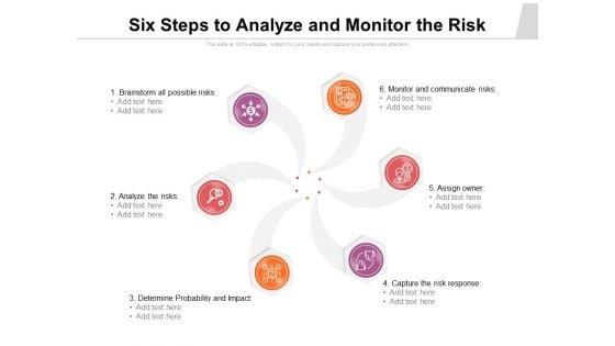 Six Steps To Analyze And Monitor The Risk Ppt PowerPoint Presentation Professional Files PDF