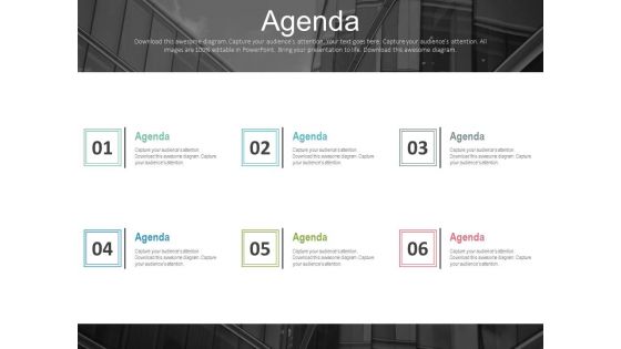 Six Steps To Build Marketing Agenda Powerpoint Slides