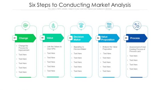 Six Steps To Conducting Market Analysis Ppt PowerPoint Presentation File Background Image PDF