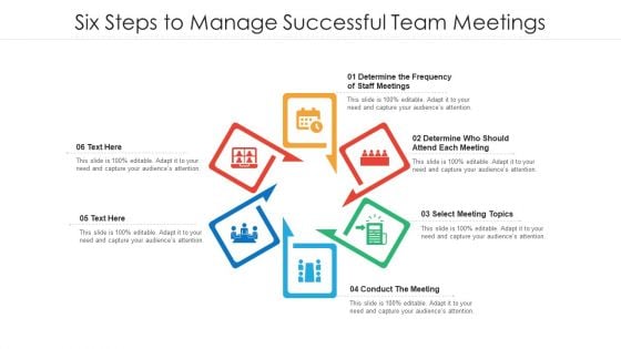 Six Steps To Manage Successful Team Meetings Ppt PowerPoint Presentation File Information PDF