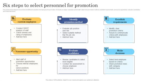 Six Steps To Select Personnel For Promotion Clipart PDF Six Steps To Select Personnel For Promotion Clipart PDF